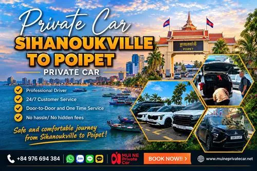 Sihanoukville to Poipet Private Car Transfer